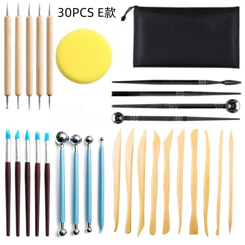 Herramientas de cerámica transfronterizas 37/41/43/46/61 piezas de herramientas de arcilla de arcilla de arcilla para niños