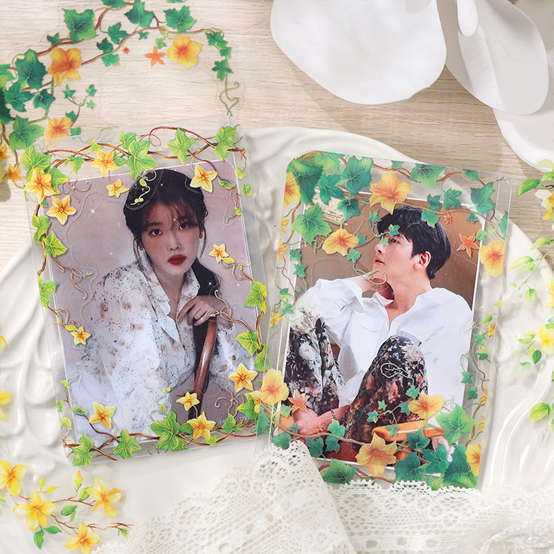 Flores claras Yue verano transparente pegatinas impermeables para mascotas bolsas diy diario pegatinas retro transfronterizas pegatinas de vid