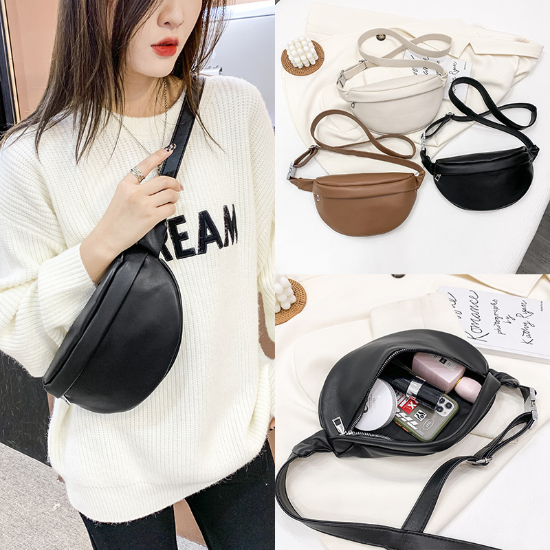 Autumn and Winter new simple chest bag waist bag Korean texture small bag women's messenger bag fashion shoulder bag western style women's bag