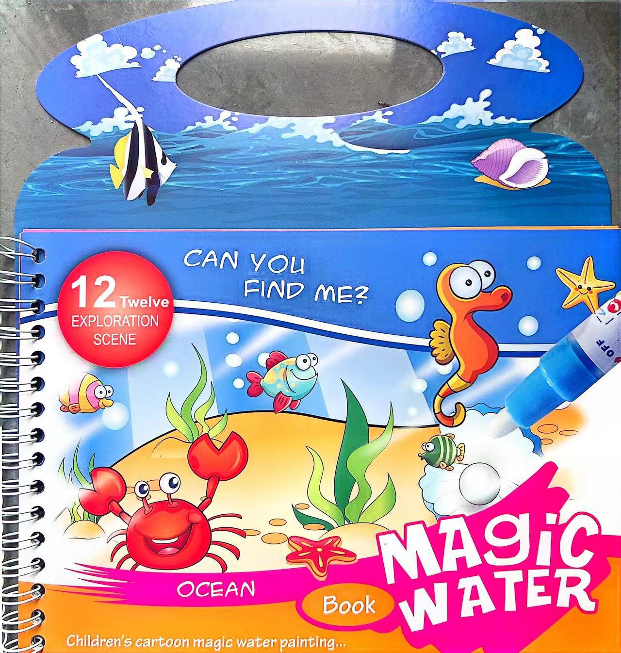 Pintura de agua portátil libro repetido graffiti pintura de agua libro portátil educación temprana libro para colorear educativo pintura de exhibición de agua mágica