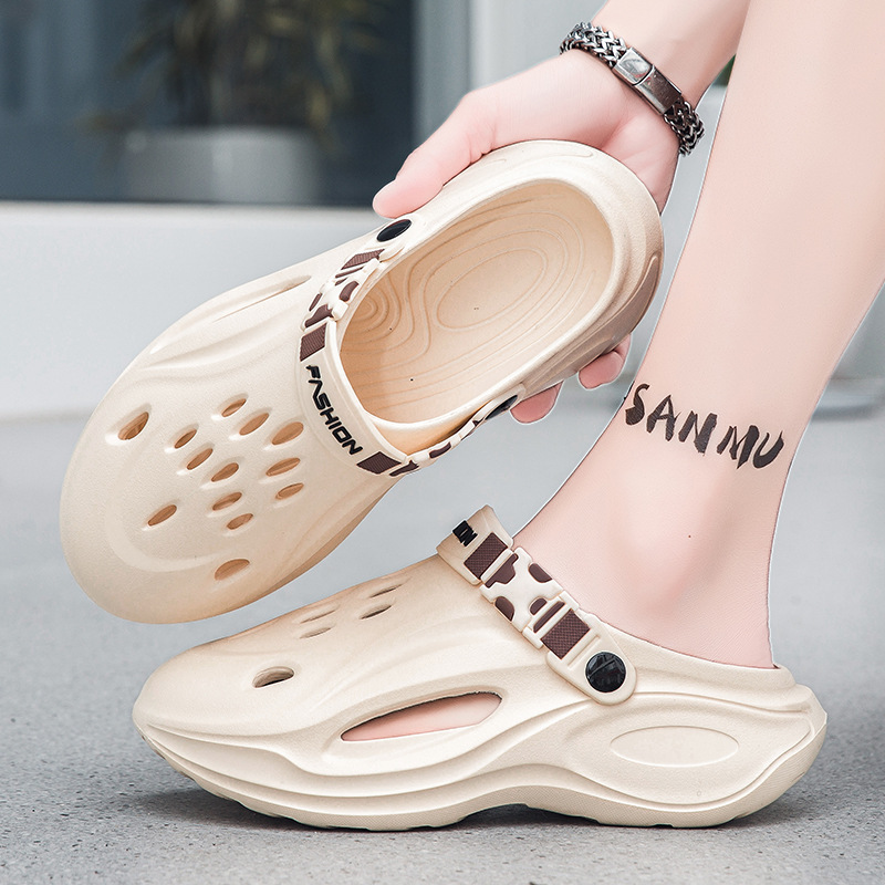 Zapatos con agujeros transfronterizos para hombres nuevos zapatos de verano huecos Baotou suela gruesa con sensación de mierda eva sandalias antideslizantes zapatos de playa para hombres