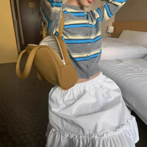 Three-Color 25 Spring Summer Korean Instagram Retro Striped Knit Thin Cardigan Outerwear Sun Shirt School Day Japanese Style