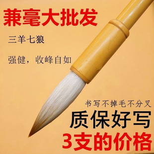 Seven Wolves Three Sheep Brush Set for Beginners: Large, Medium, and Small Calligraphy Brushes for Adults, Suitable for Beginners in European and Traditional Chinese Painting