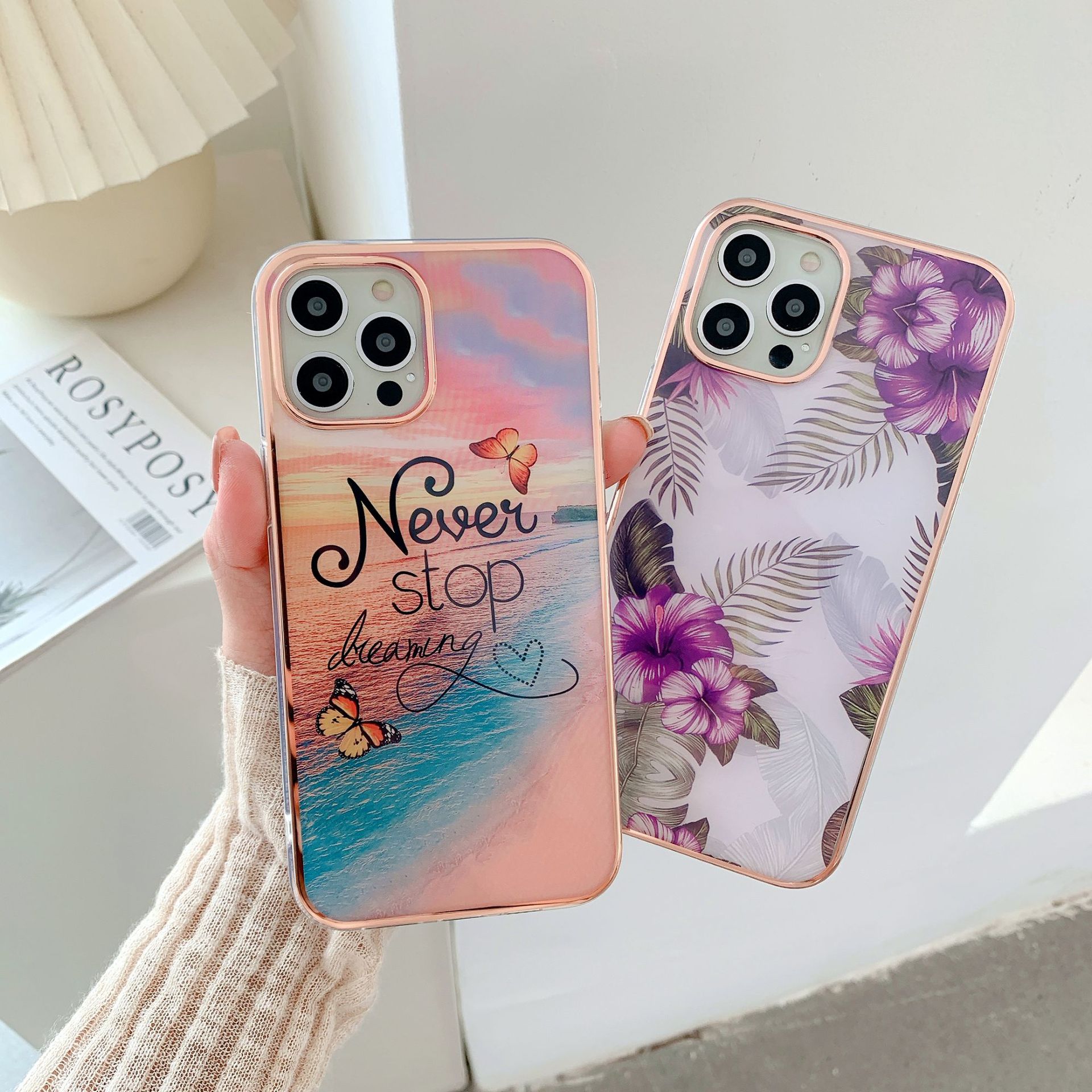 Bunte Marmor Handyhülle Für Iphone 15 Pro Und Galaxy S24 Ultra_voghion.com