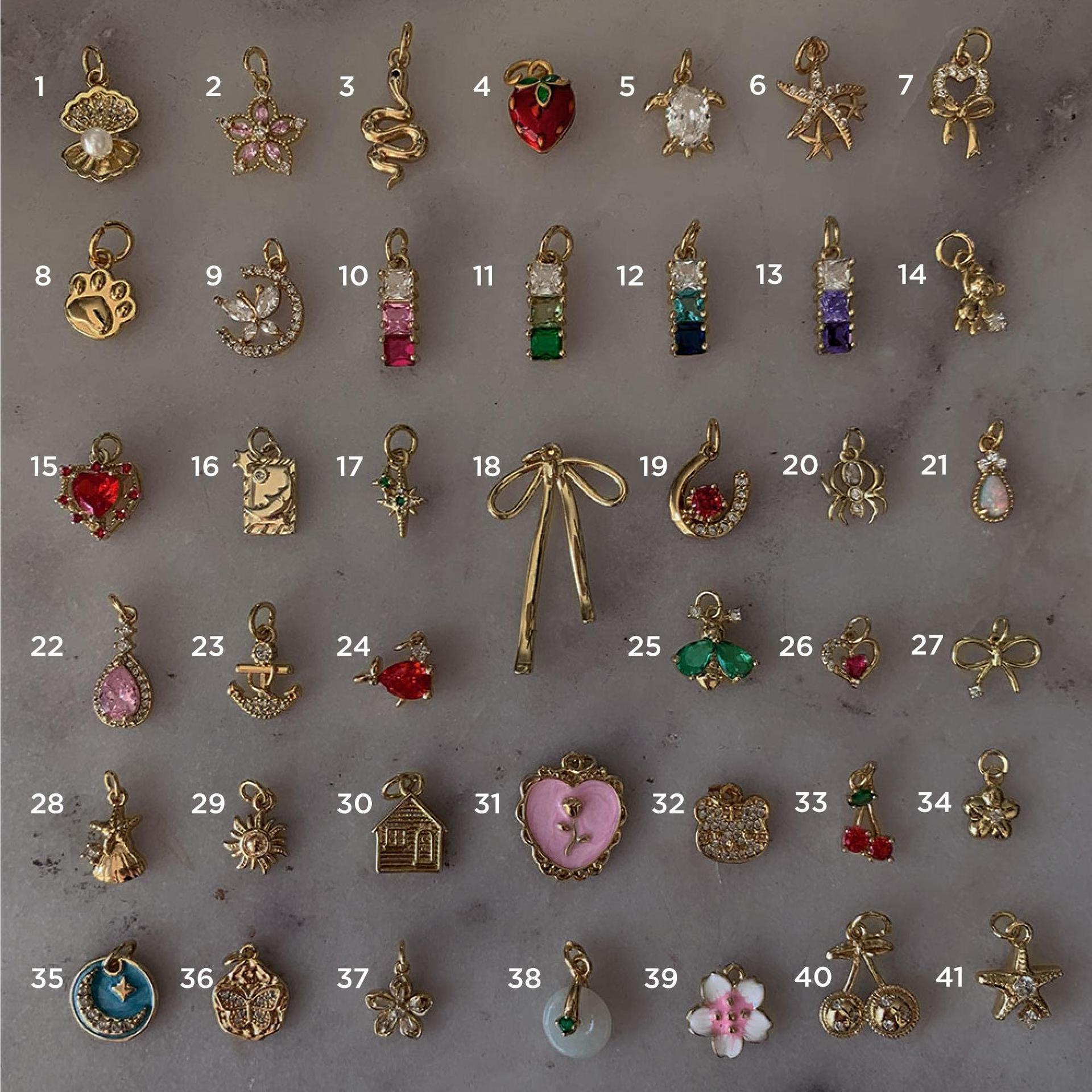 欧美跨境贝壳蛇猫爪小熊U形马蹄蜘蛛水滴吊坠项链女欧美彩色吊坠