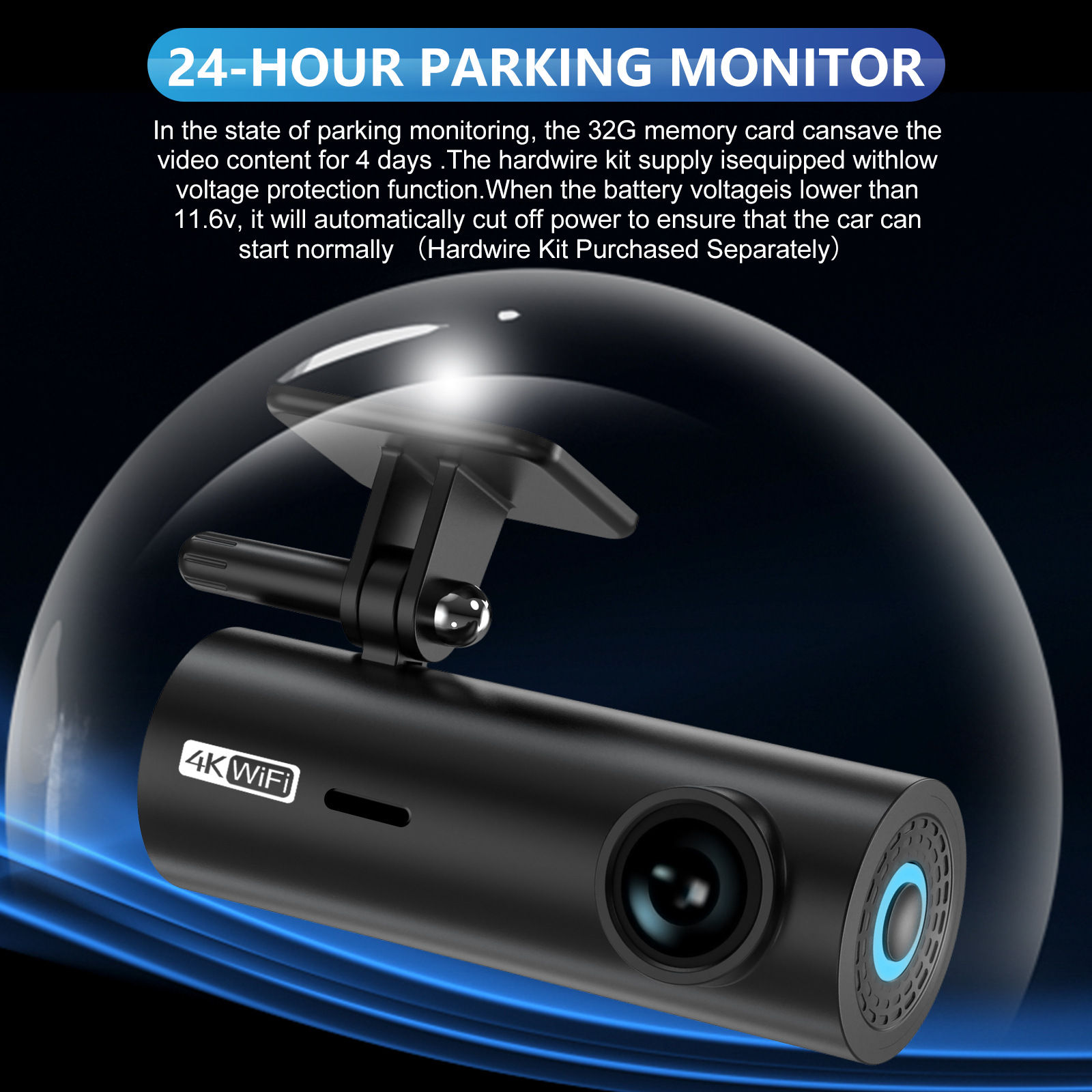 Lf10 Dual Recording 4K+1080P Wifi Driving Recorder 4K Driving Recorder Hd Night Vision Dash Cam
