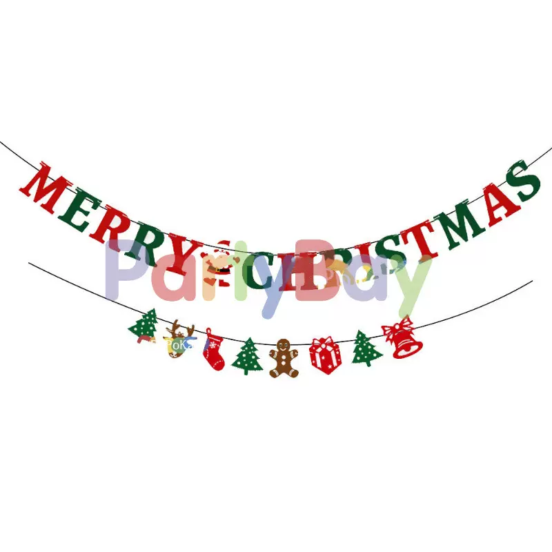 莱派圣诞节纸质拉旗卡通圣诞纸拉旗气氛布置商场装饰品圣诞挂饰