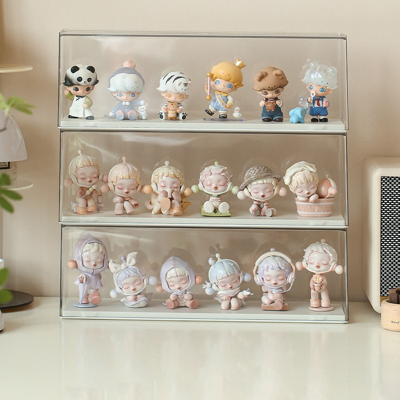 ブラインドボックス収納ボックス透明アクリル大サイズ手作り収納キャビネット防塵置物バブルマット展示ボックス模型|undefined