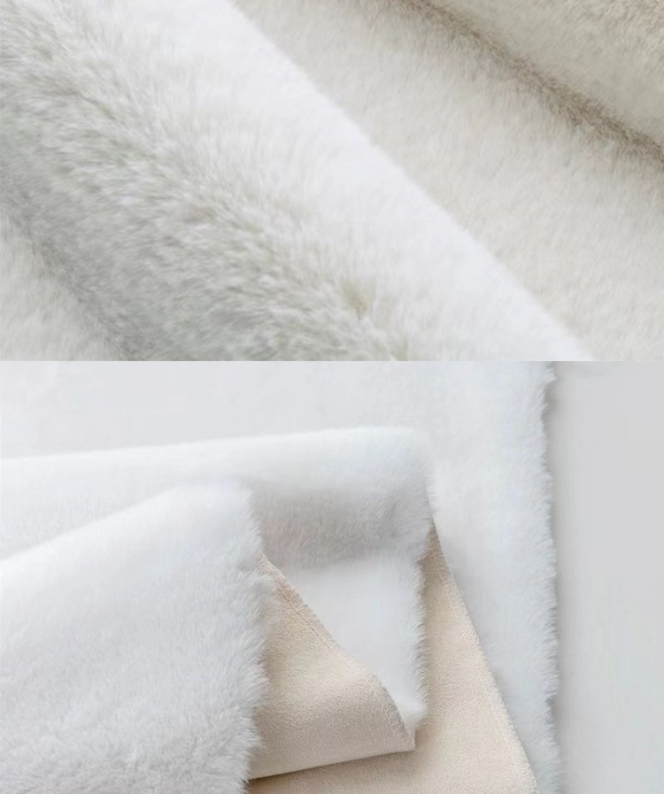 White Rabbit Fur Cloud Carpet for Girls' Bedroom Bedside, Living Room Mirror Area Rug, Dressing Room Bay Window Mat