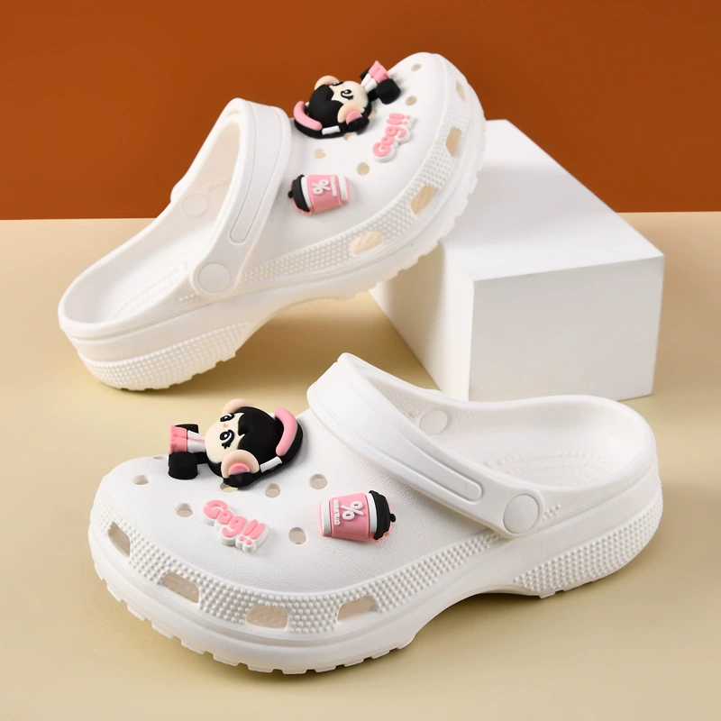 Оптовые кросс-звезды Crocs женские обувь на средней каблуке утолщенная подошва, пляжная обувь с мягкой подошвой, тапочки для носки