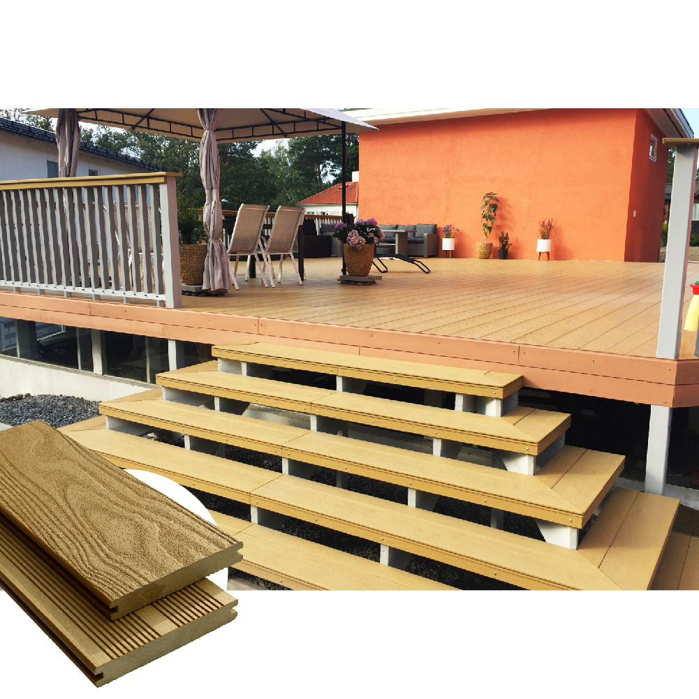 青岛滨海木栈道CD-01实心木塑地板