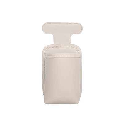 storage bag, Car cup holder/beverage holder - adhesive-hanging-leather-cup-holder-beige