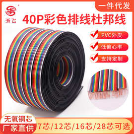 杜邦线40P彩色排线可压XH,SM彩色杜邦线7芯12芯16芯28芯纯无氧铜