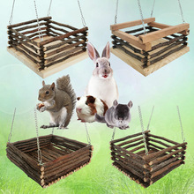 兔子蘋果枝秋千 荷蘭豬寵物吊床 龍貓跳板踏板 松鼠玩具磨牙用品