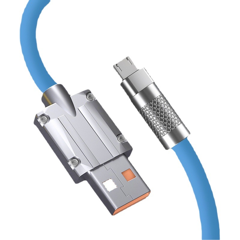 OD6.0 líquido pegamento flexible cable de datos de aleación de zinc 120W cable de carga rápida adecuado para Android TYPE-C interfaz