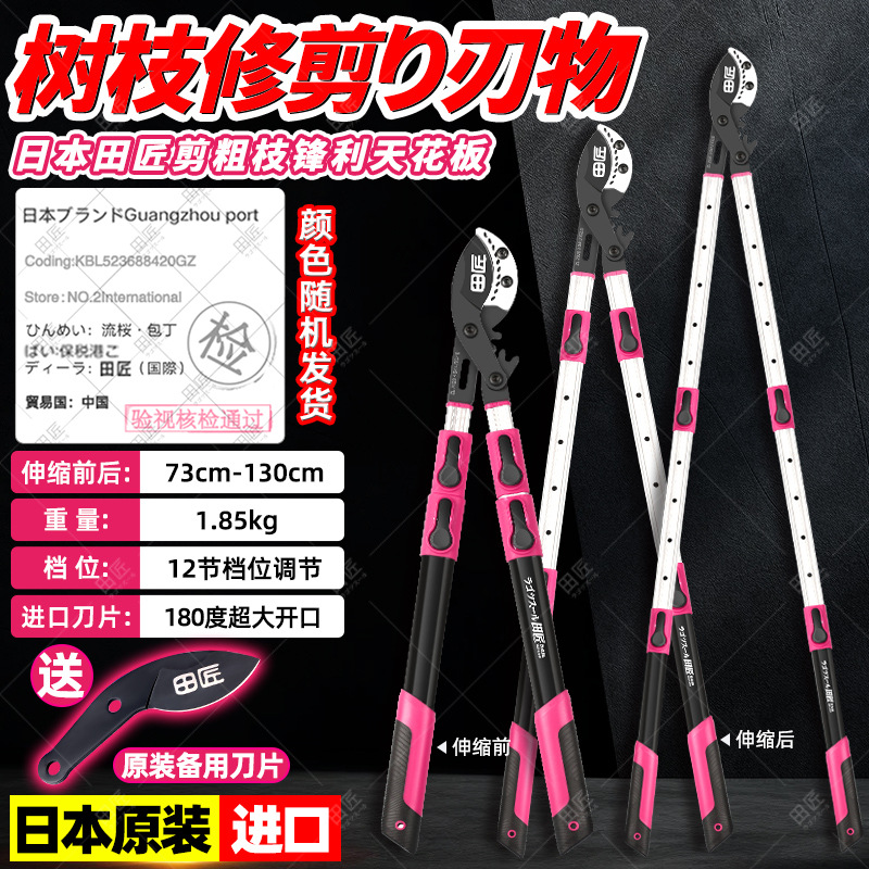Japón original tijeras de ramas gruesas tijeras de campo de importación de árboles frutales de jardín tijeras de gran engranaje telescópico fuerte tijeras de ramas altas