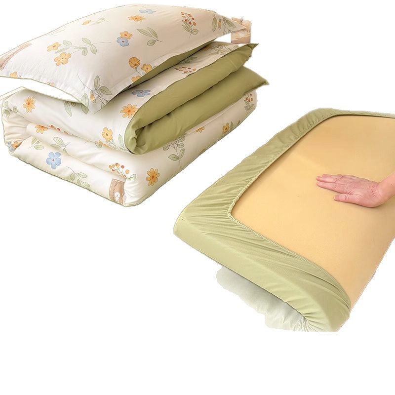 Cama de dormitorio de estudiantes de algodón de tres piezas sábanas de algodón fundas de edredón tipo sábana 90x190x200 literas individuales