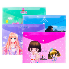 Cute Cartoon Document Bag Official Document Bag Information Bag A4 Plastic Small Portfolio Bag Student Exam Paper Bag Wholesale