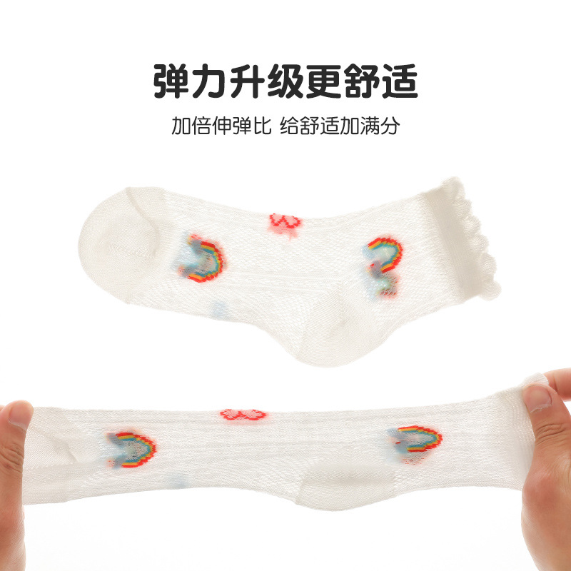 Summer children's thin breathable cartoon knee socks for men and…