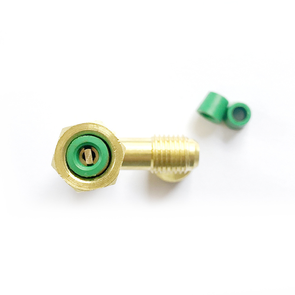 A Set of 1/4" Sae Valve Core Tee Adapter Air Conditioning Refrigeration Equipment Liquid Filler with Sealing Cap