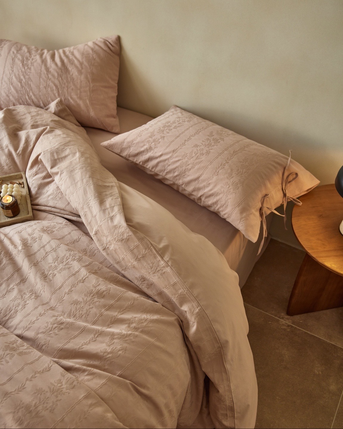 Parure de lit en coton jacquard style scandinave housse couette_voghion.com