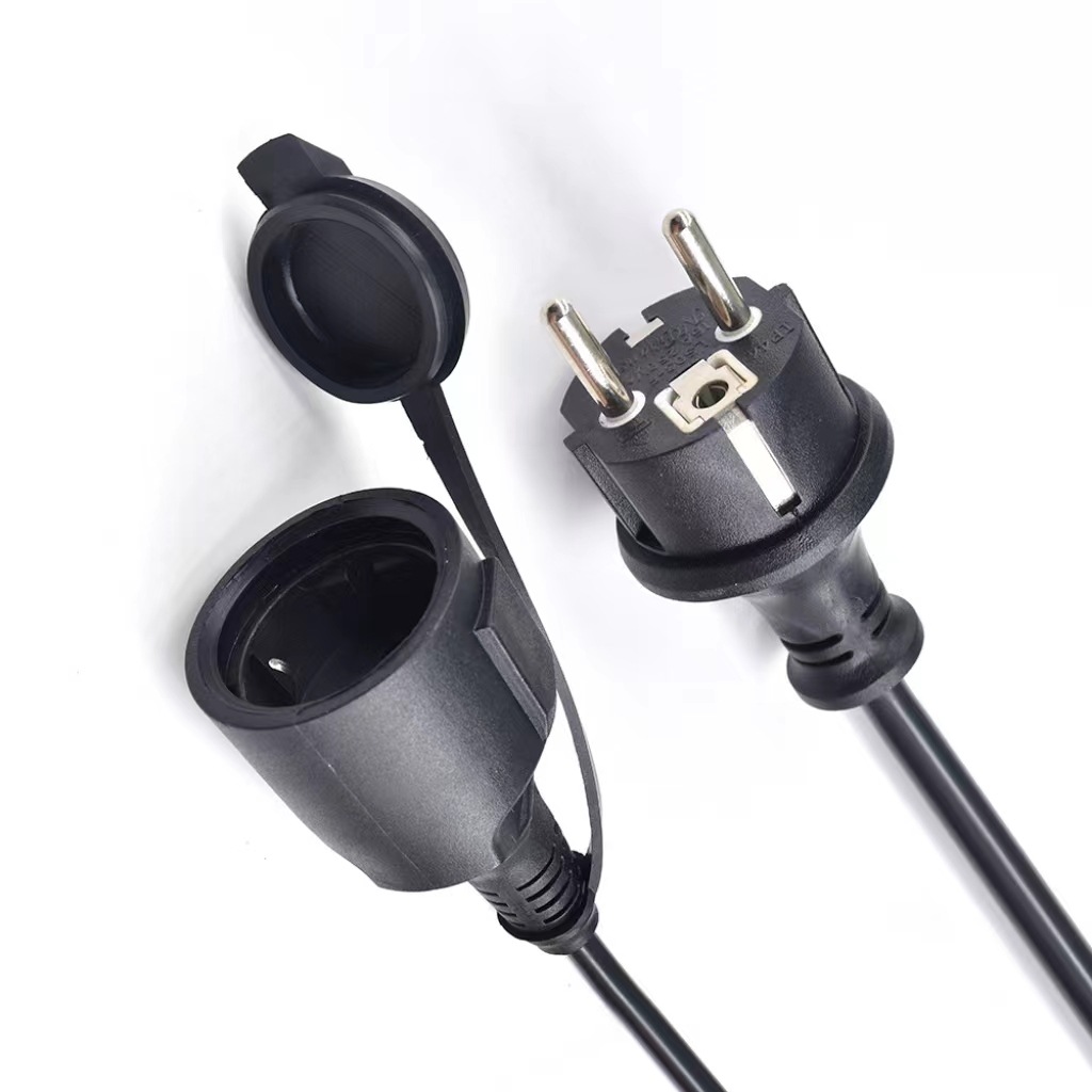 直销法国插头电源线 欧洲法国插头电源延长线 德标三芯电源线插头