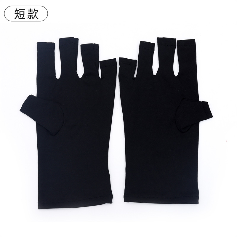 Manicura guantes negros UV a prueba de anti-ennegrecimiento bronceado máquina de fototerapia para hornear lámpara de hornear negro para el bloqueo de los dedos expuestos