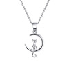 Fashionable jewelry, copper silver necklace, cartoon pendant, simple and elegant design, wholesale