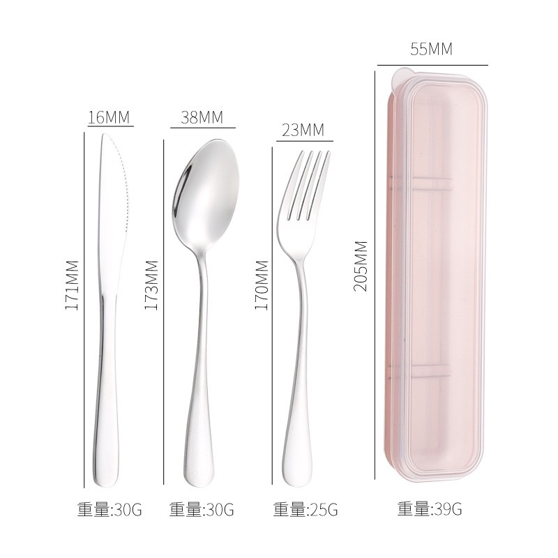 Cuchillo y tenedor de cubierta de acero inoxidable transfronterizo cuchillo y tenedor de tres piezas hotel cuchillo y tenedor de filete de comida occidental conjunto portátil regalos