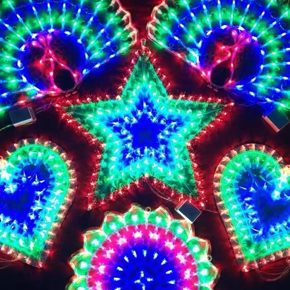 Led Colored Lights Peacock Heart-Shaped Lights Five-Pointed Star Sunflower Plug-In Battery Flashing Lights Christmas Room Decoration Wedding Led Colored Lights Peacock Heart-Shaped Lights Five-Pointed Star Sunflower Plug-In Battery Flashing Lights Christmas Room Decoration Wedding