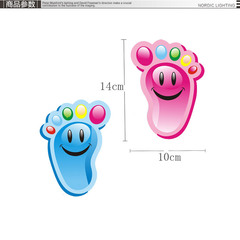 444Z批發幼兒園小腳丫兒童腳印走廊自粘牆貼地板貼紙樓梯台階地貼