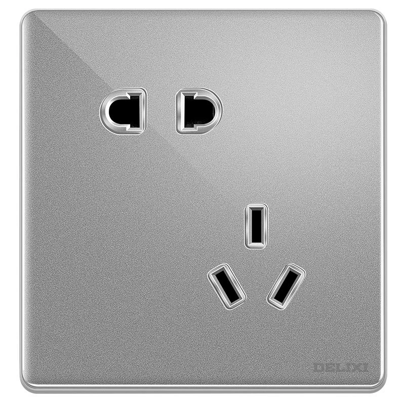 Панель Delixi Household 86 CD889 Ink Cai Caikai Open Double Control Starry Sky Gray Wall Switch
