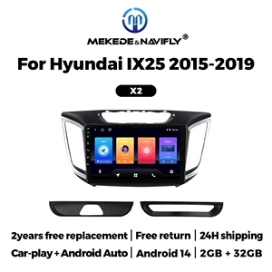 Hyundai IX25 2015-2019 üçün Android avtomobil GPS naviqasiya MP5 Bluetooth pleyer Carplay.