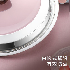VHM7鍋蓋家用帶鍋蓋帽把手30 32cm通用耐高溫圓形玻璃不鏽鋼蒸鍋
