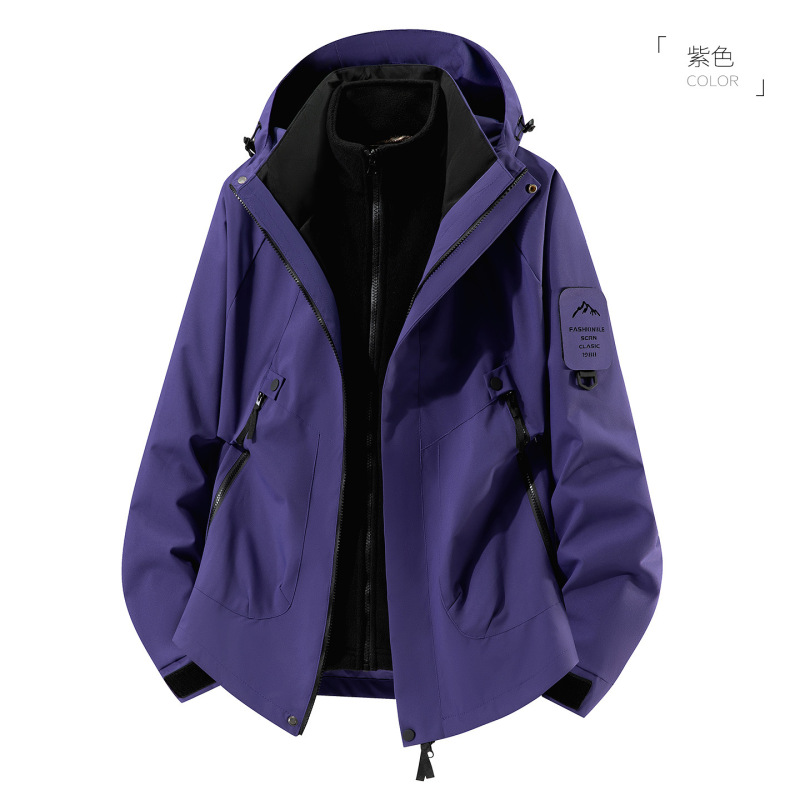 户外机能冲锋衣女款三合一防风防水情侣山系徒步进藏登山服外套男|undefined