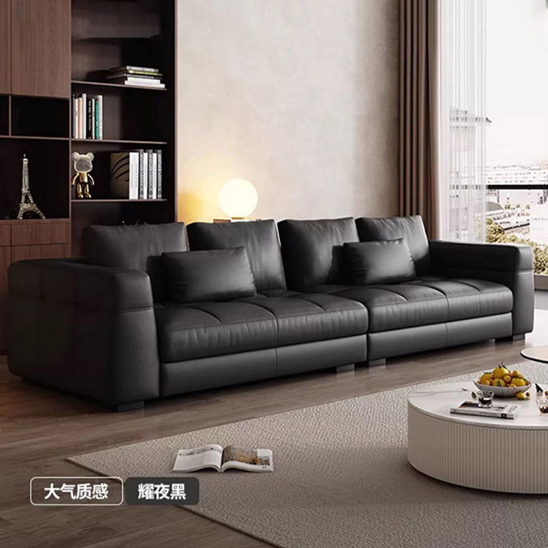 Fábrica nuevo sofá de cuero breze minimalista italiano de alta gama de oficina en casa sala de estar de diseño sofá de fila recta