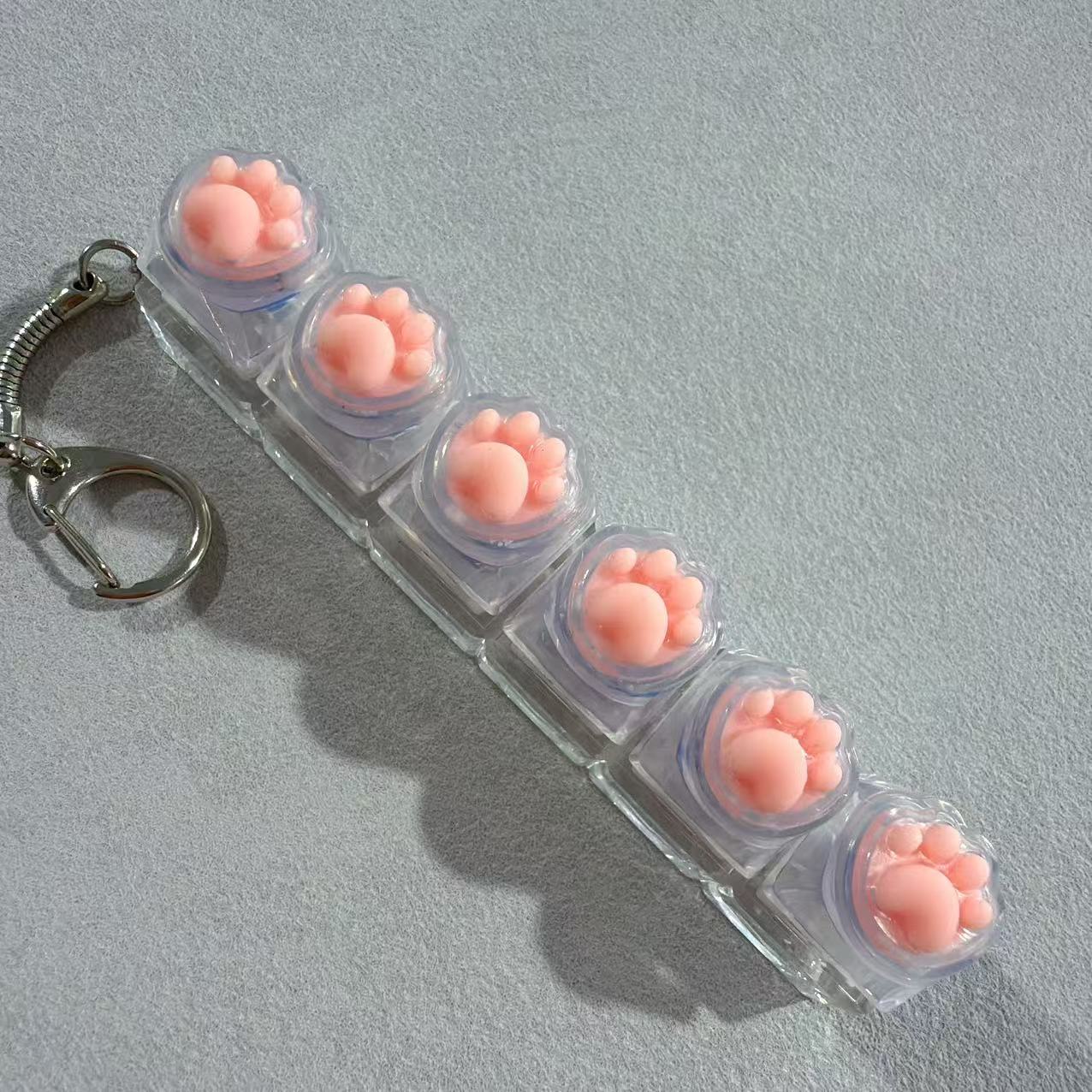 Six-button transparent shell-silicone transparent cat claw
