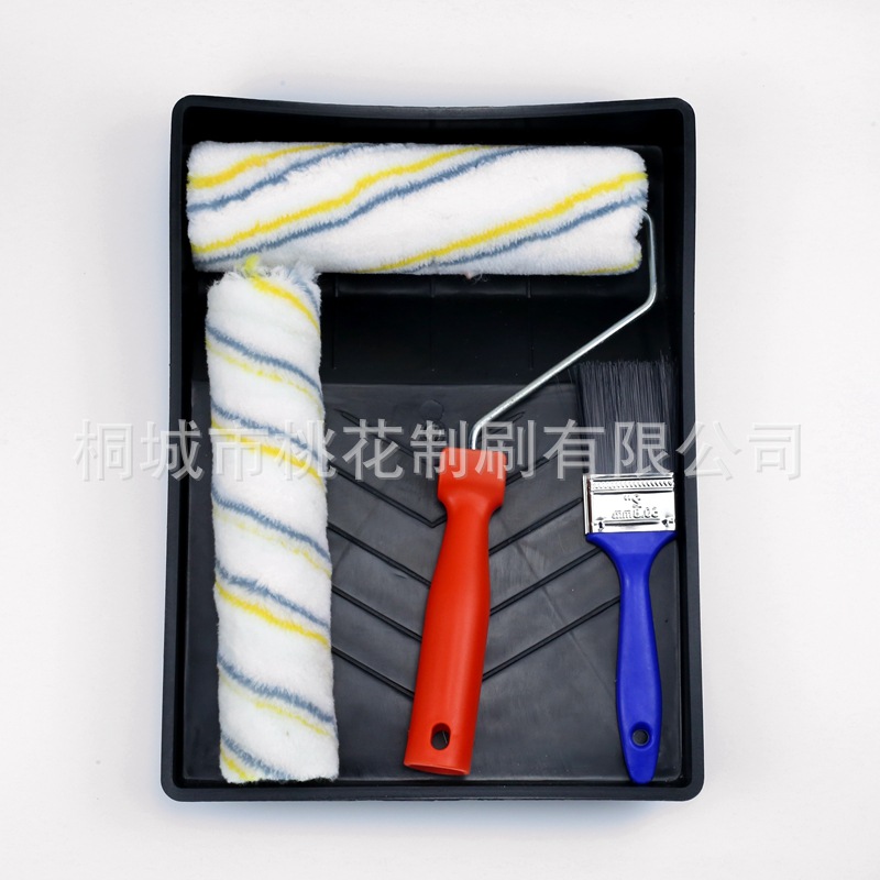 源头厂家黑色塑料托盘pp材质涤纶滚筒刷油漆刷替换刷头多规格定制