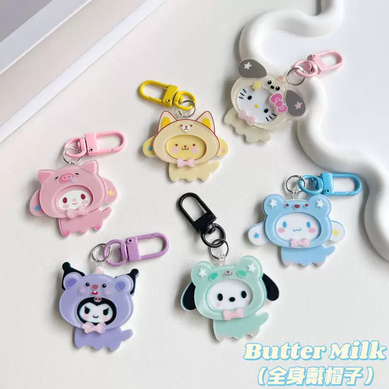 Sanrio, acrylic card, cute keychain, cartoon pendant, accessory