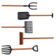 Simulation scenario model accessories forage fork mower large brush feed desktop sand tray hand-made farm tools