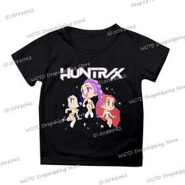huntrix 卡通女孩涤纶T恤 日韩风 儿童上衣短袖跨境