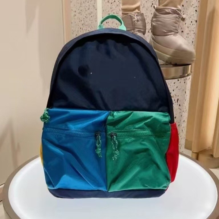 2025 夏北家新アウトドア登山バッグハイキングバッグレインボーステッチコントラストカラー学生バッグ子供のバックパック|undefined