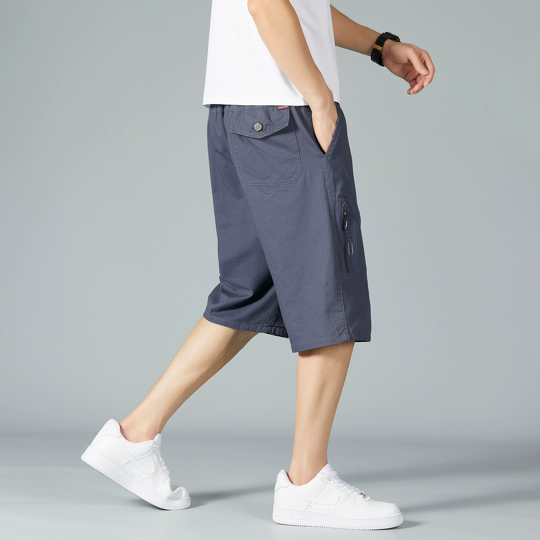 Summer cotton thin trousers, beach shorts, plus size