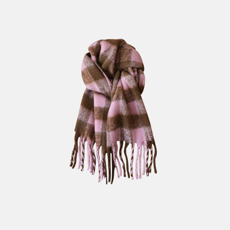 Maillard i mitation cashmere plaid per donna, versatile in inverno, sciarpa coreana di alta qualità, spessa e calda_voghion.com