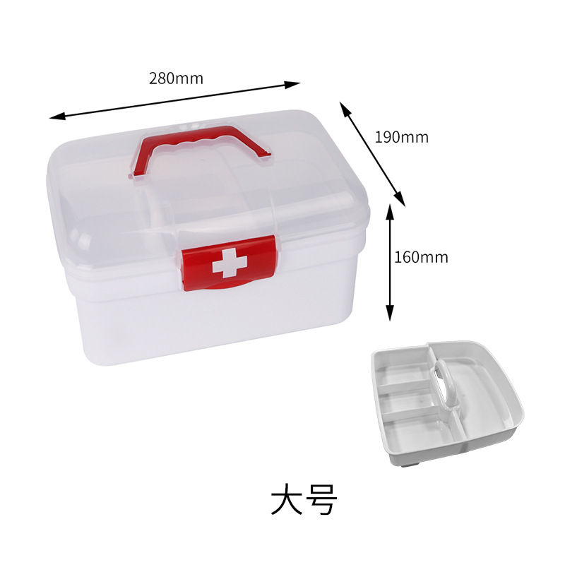 Caja de la medicina hogar de plástico multi-caja de almacenamiento de capas caja de primeros auxilios portátil caja de la medicina fábrica al por mayor logotipo imprimible image 10