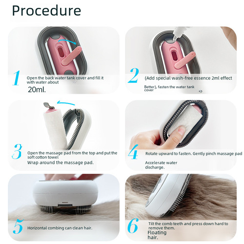 Cross-border pet cleaning dehairing comb cat washless wet wipe brush for cats and dogs universal hair remover for dogs and cats