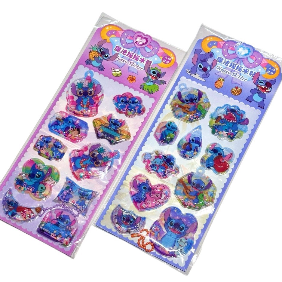 Caricatura de dibujos animados Hedichi 3D estereoscópico agitar pegatinas de agua divertidas DIY colgentes de cristal transparente pegatinas de cuentas de chicas