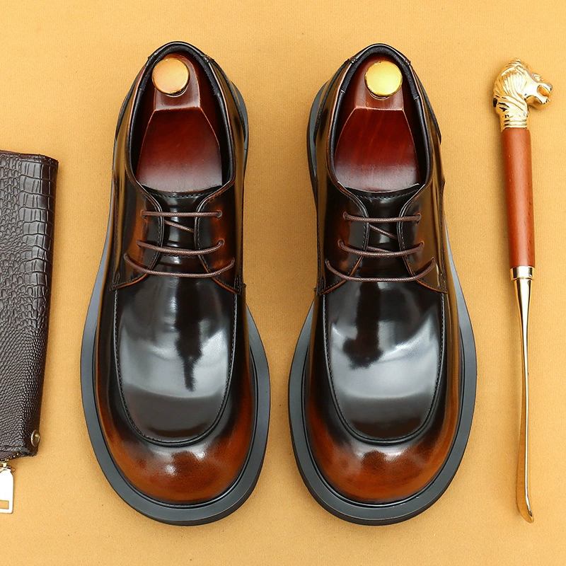 [Специально для vip] Бизнес повседневная кожаная обувь мужская широкая нога