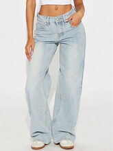 C 31443 Loose Fit Wide Leg Denim Pants ��������ţ�п� ��