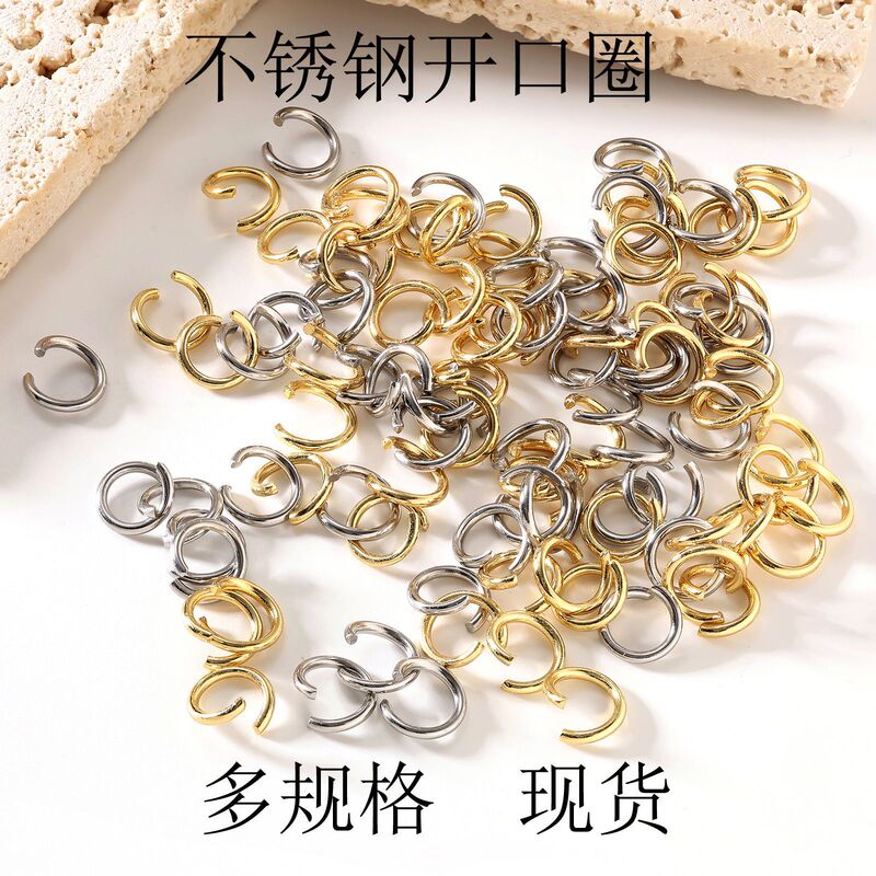 Stainless Steel Open and Closed Ring Bracelet Necklace Connecting Ring DIY Jewelry Accessories Coil Multiple Specifications in Stock